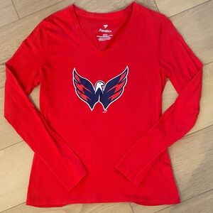 Washington Capitals Fanatics Women's Red Long Sleeve Tee